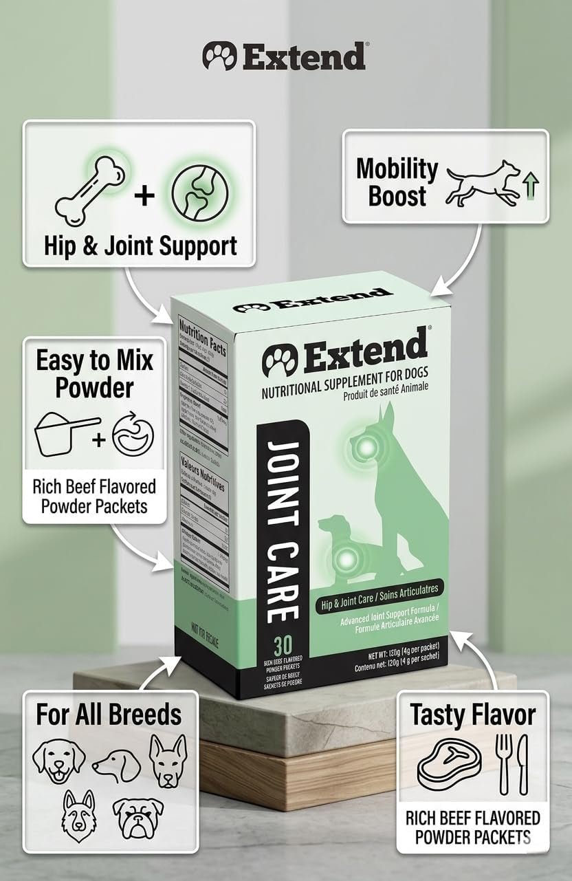Dog Joint Supplement Powder Glucosamine Chondroitin MSM Collagen 30Ct