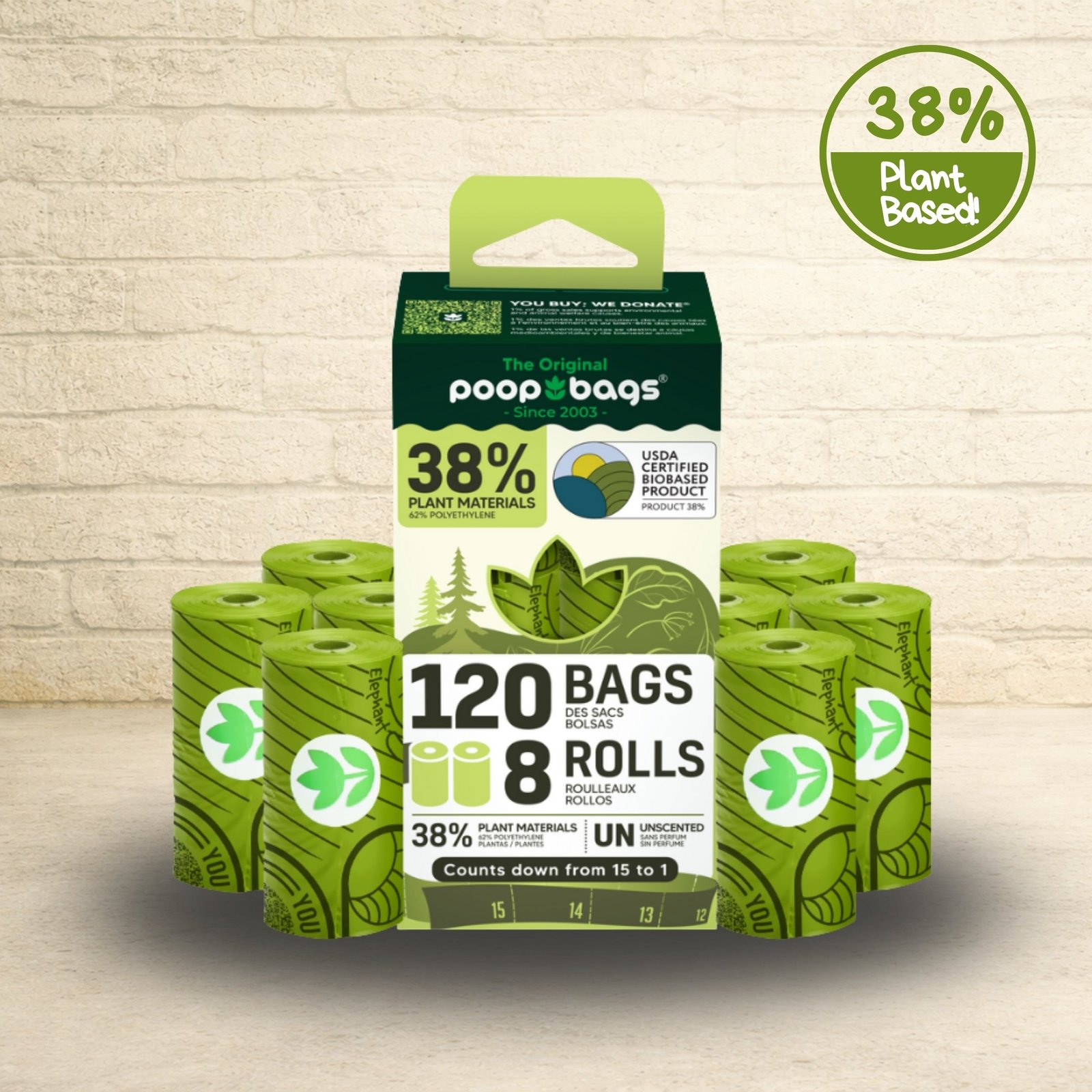 Unscented Leash Roll Poop Bags