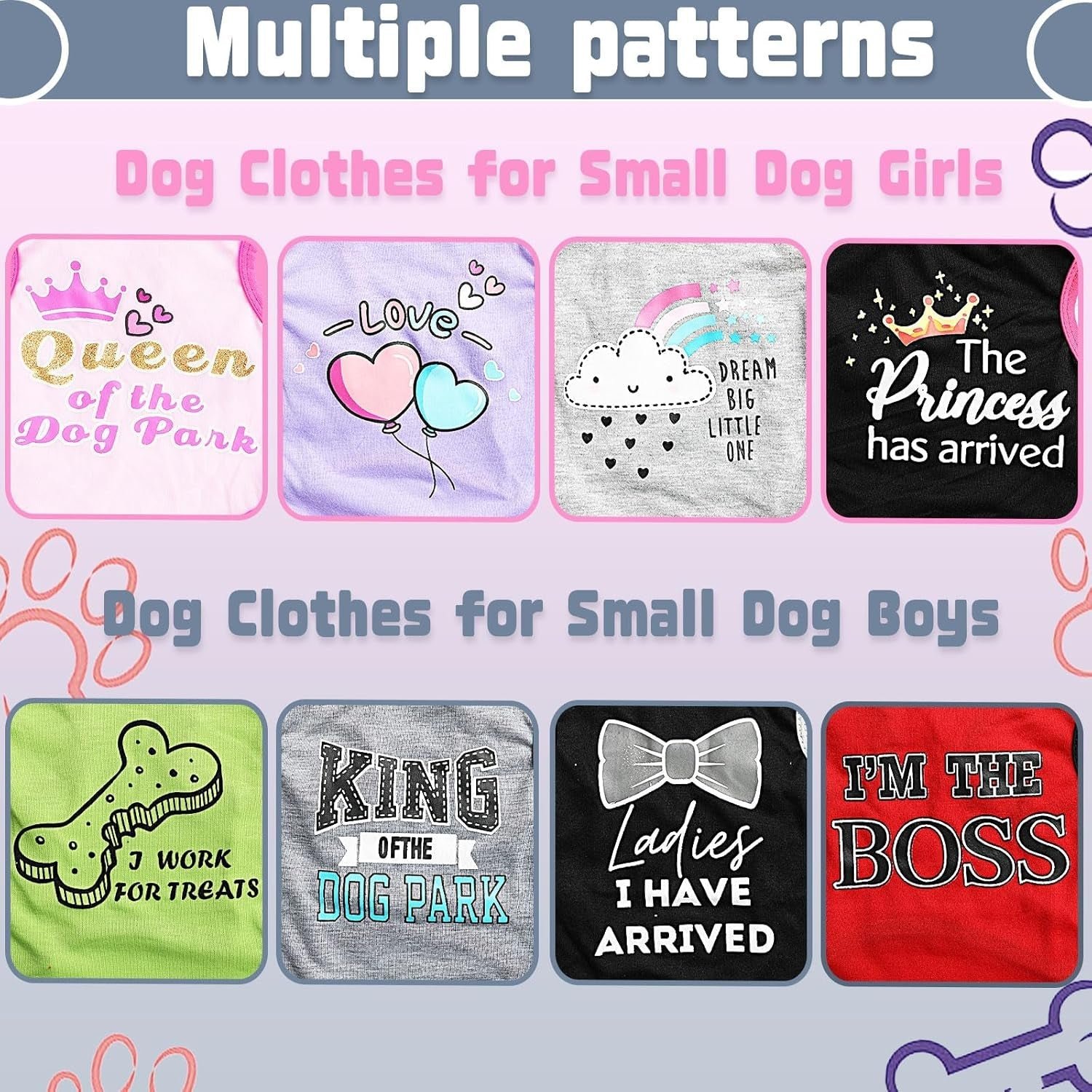Small Dog Shirts 4-Pack — Cute Clothes for Tiny Breeds
