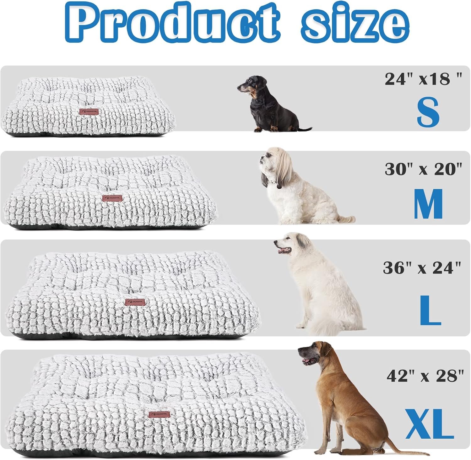 Plush Dog Crate Bed Pad — Washable, Anti-Slip, 24x18