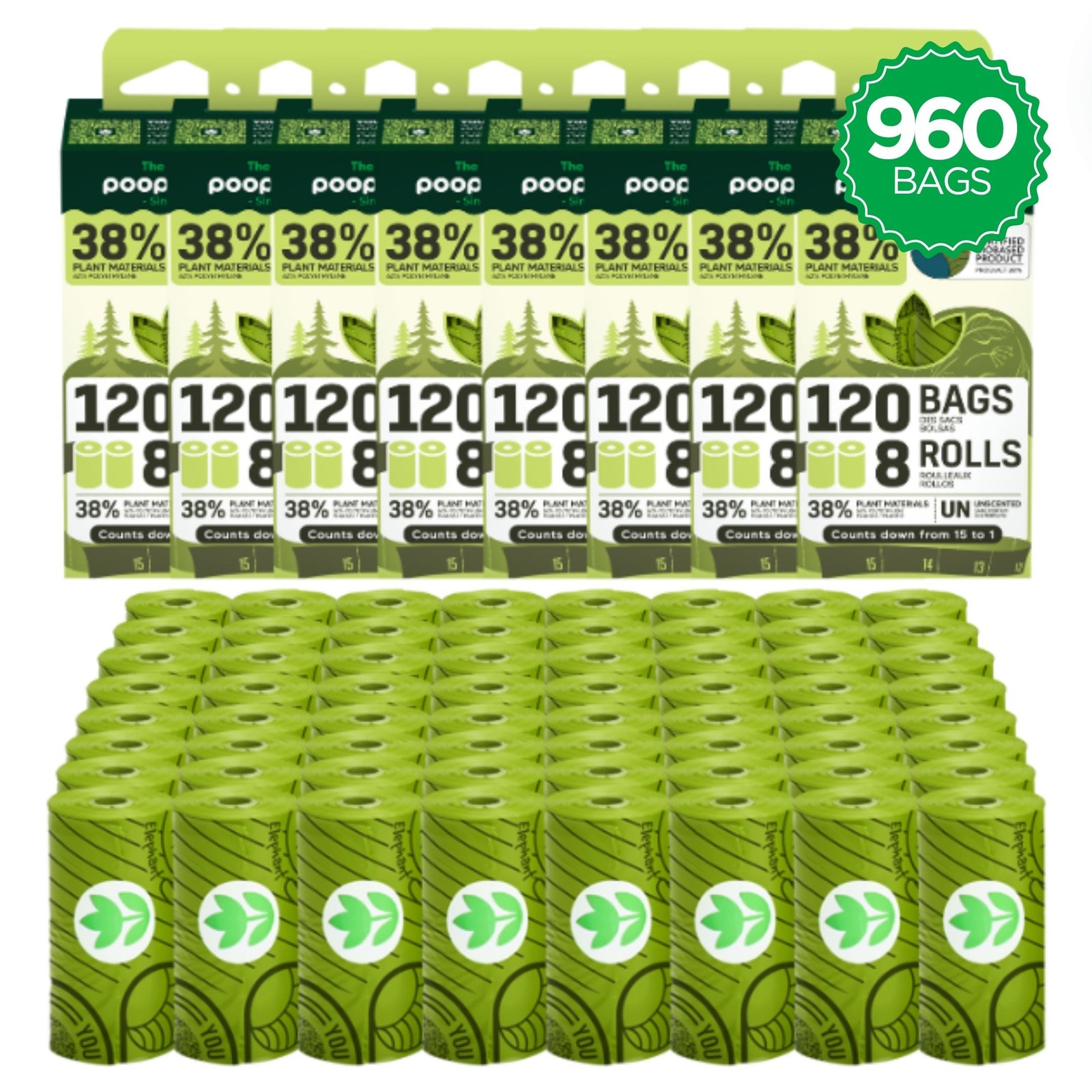 Unscented Leash Roll Poop Bags