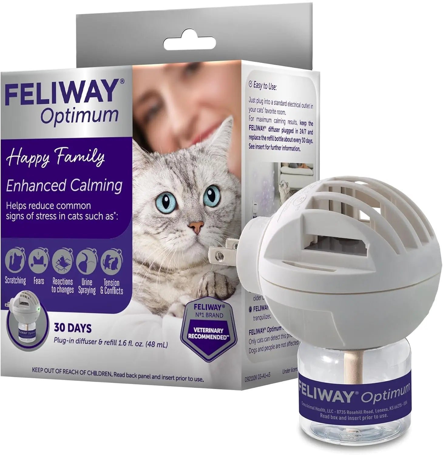 Feliway Optimum Cat Calming Diffuser — 30-Day Starter Kit