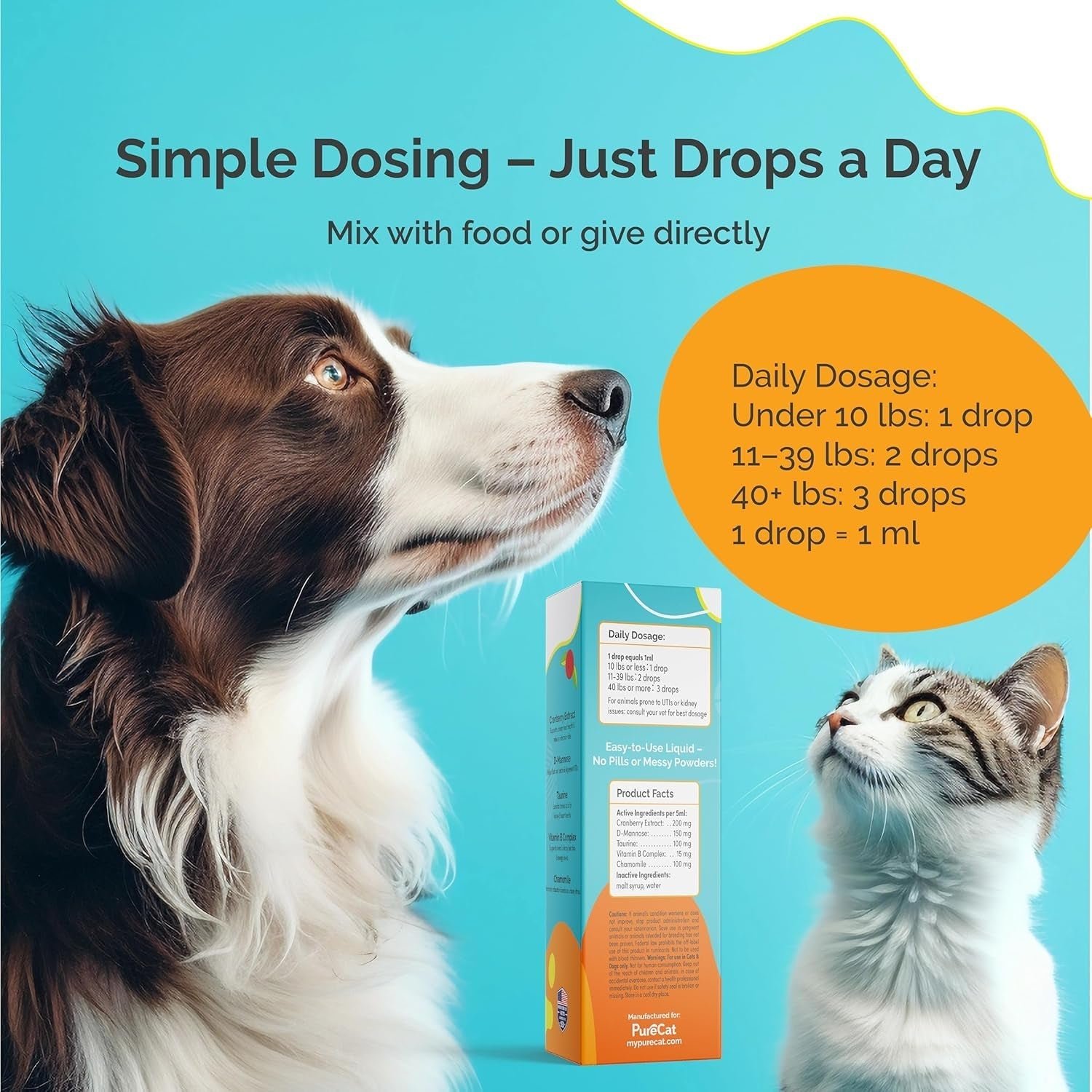 Urinary Tract Support Drops for Cats & Dogs — Cranberry Formula