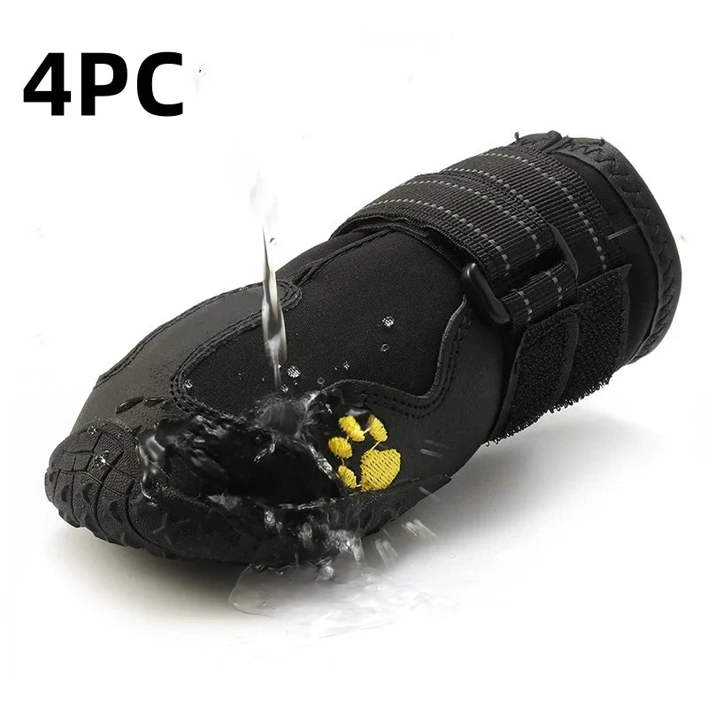 Waterproof Dog Boots 4-Pack — Anti-Slip, Medium/Large