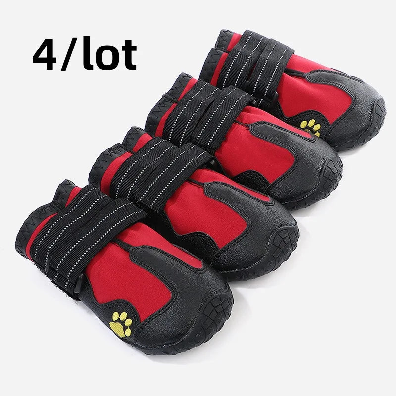 Waterproof Dog Boots 4-Pack — Anti-Slip, Medium/Large