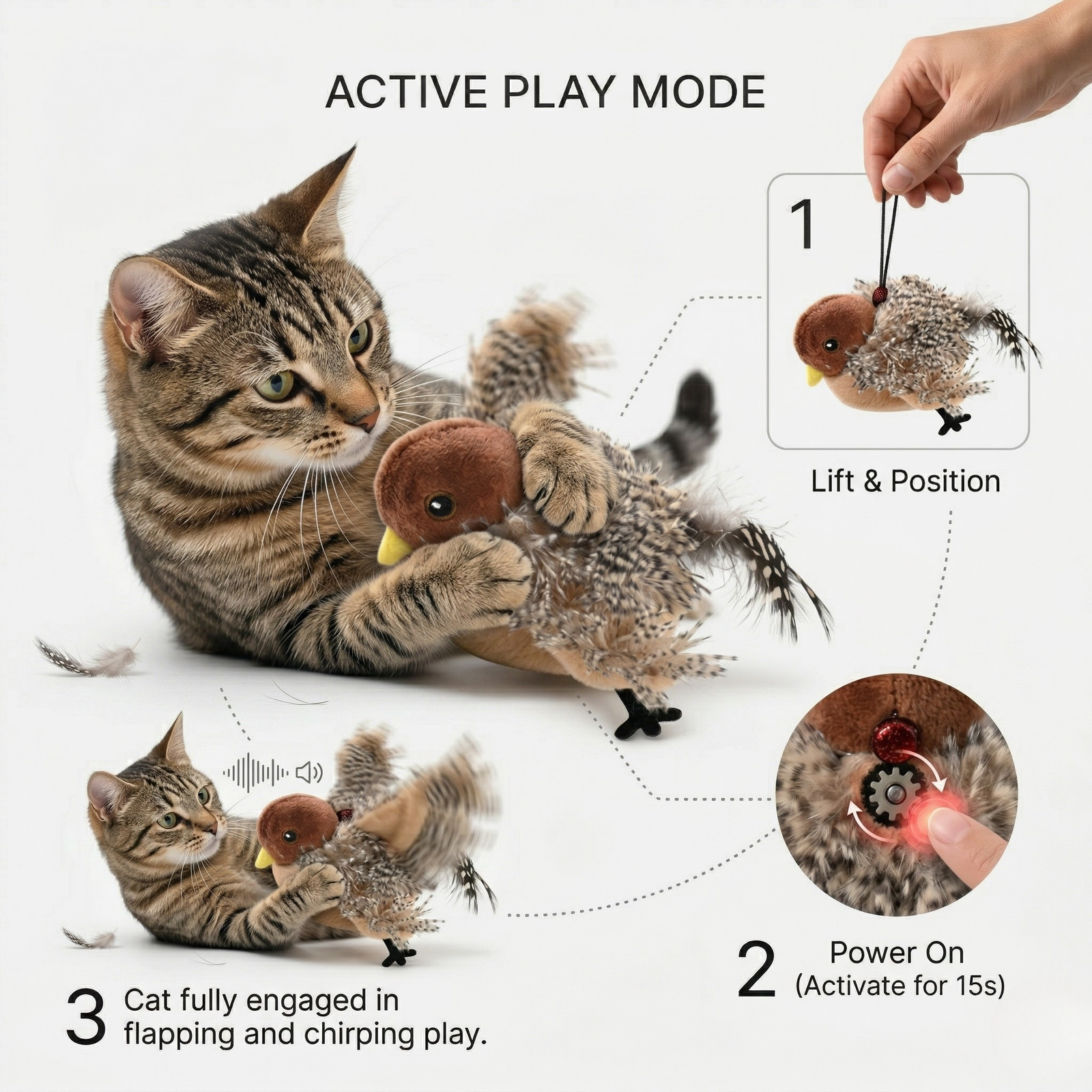 Flapping Bird Cat Toy