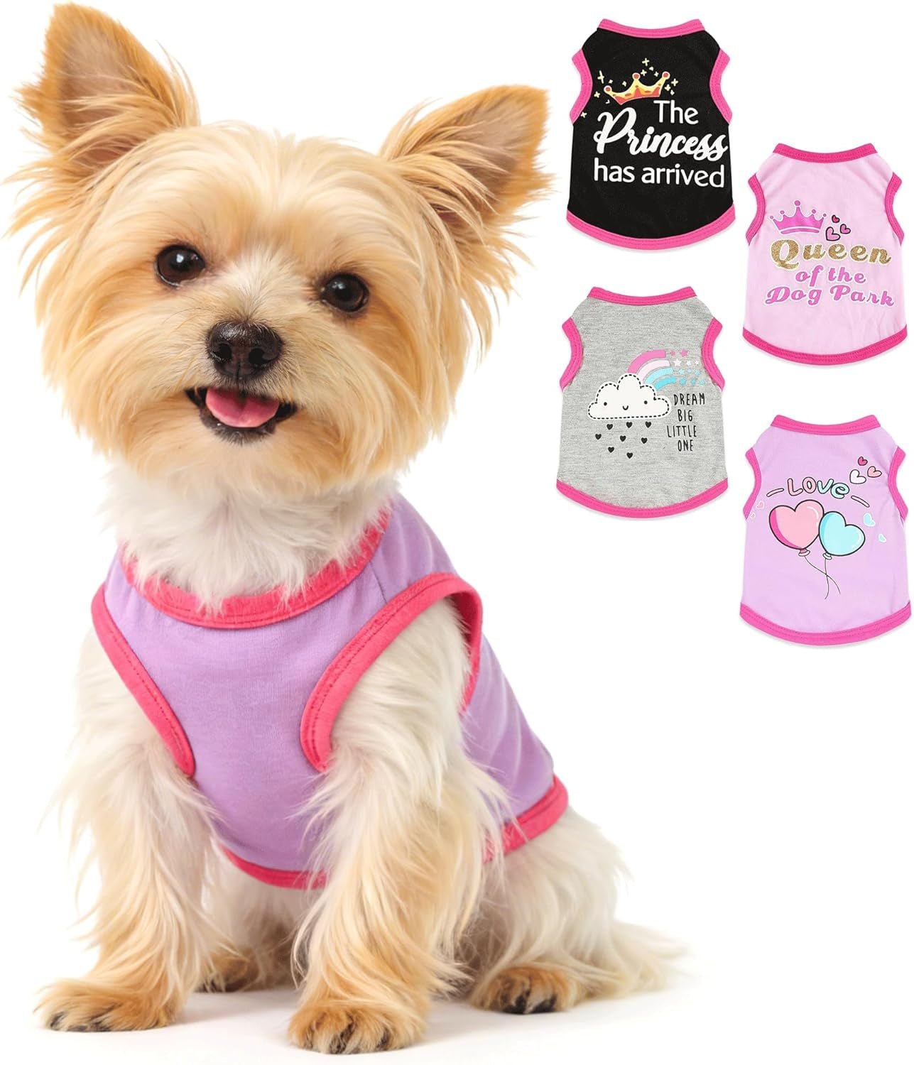 Small Dog Shirts 4-Pack — Cute Clothes for Tiny Breeds